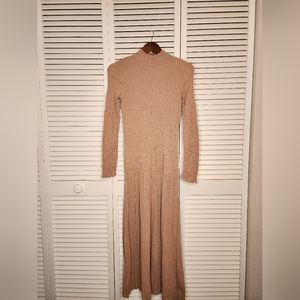 Zara long sleeve ruched and pleated dress